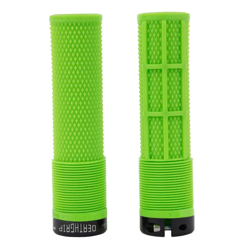 DMR DeathGrip Thin Flangeless Lock-On Grips in Sick Green