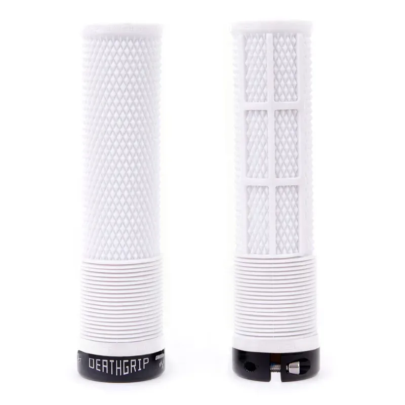 DMR DeathGrip Thin Flangeless Lock-On Grips in White