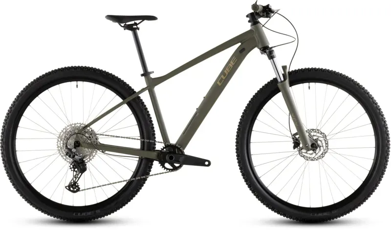 Cube Aim SLX Mountain Bike in Dusty Olive/Gold