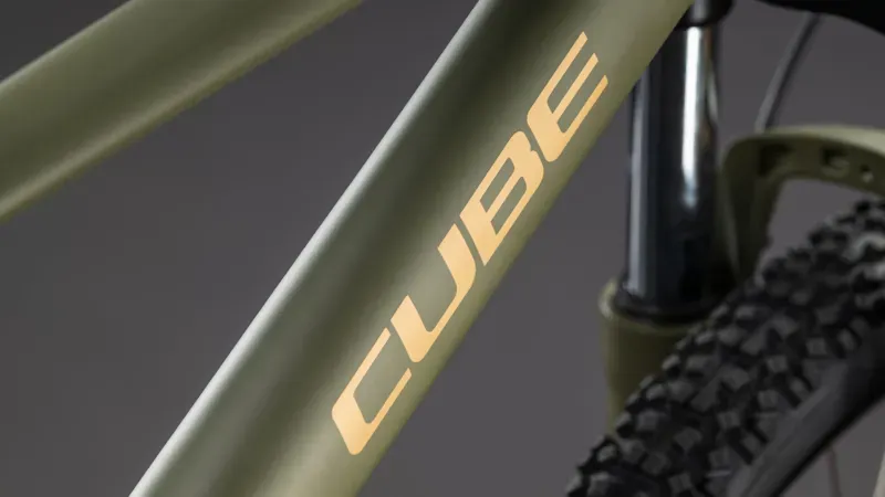 Cube Aim SLX Mountain Bike in Dusty Olive/Gold-3