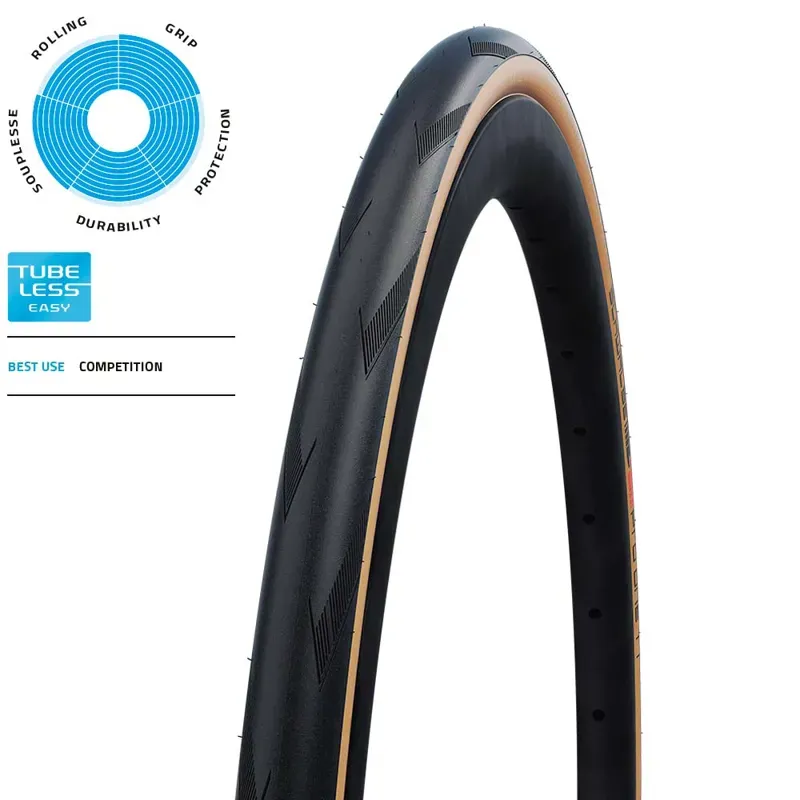 Schwalbe Pro One Evo Super Race TLE Folding Tyre - 700c Tan